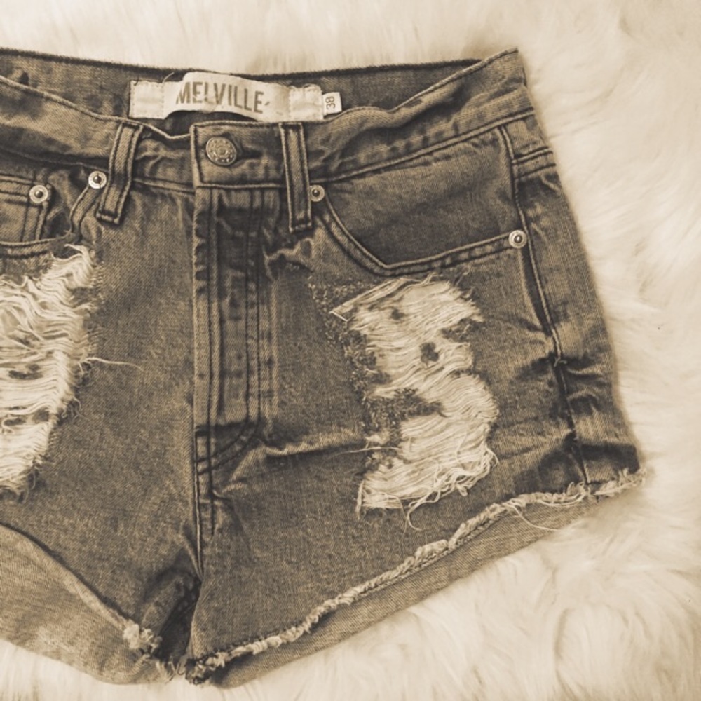 brandy melville gray high waisted shorts